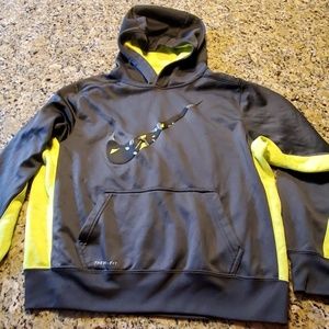 Nike gray and yellow hoodie Boys XL